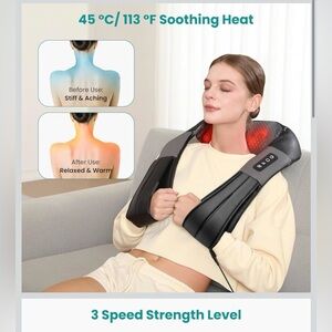 NWT Neck and Back Massager with Heat - Black